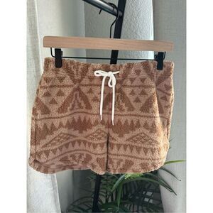 Gilly Hicks Women’s Medium Comfy Cozy Lounge Shorts‎ Sherpa Brown